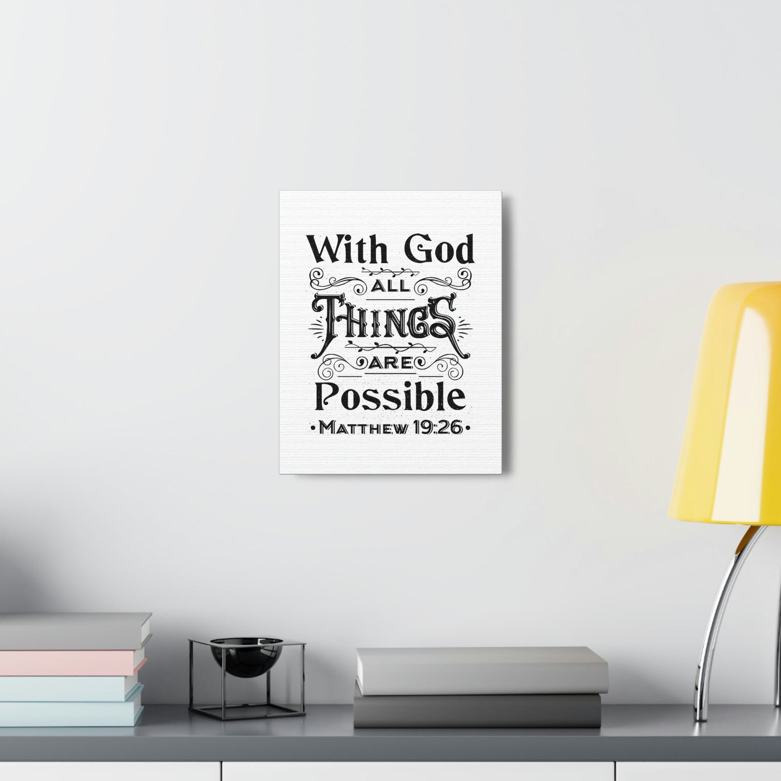 Scripture Canva Things Are Possible Matthew 19:26 Christian Wall Art Bible Verse Print Ready To Hang Unframed-Express Your Love Gifts