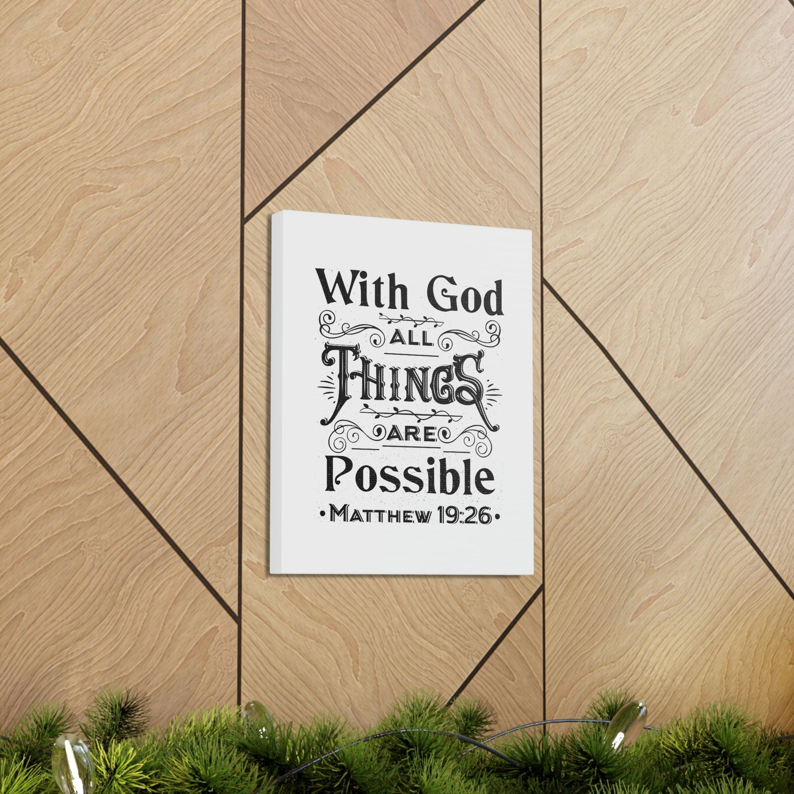 Scripture Canva Things Are Possible Matthew 19:26 Christian Wall Art Bible Verse Print Ready To Hang Unframed-Express Your Love Gifts