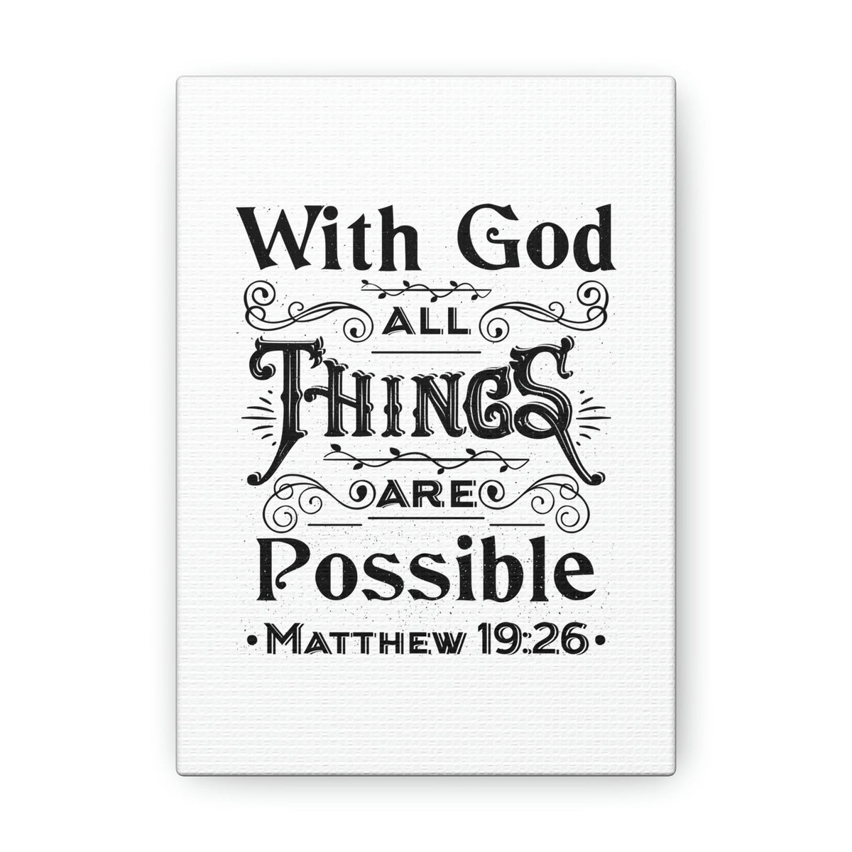 Scripture Canva Things Are Possible Matthew 19:26 Christian Wall Art Bible Verse Print Ready To Hang Unframed-Express Your Love Gifts