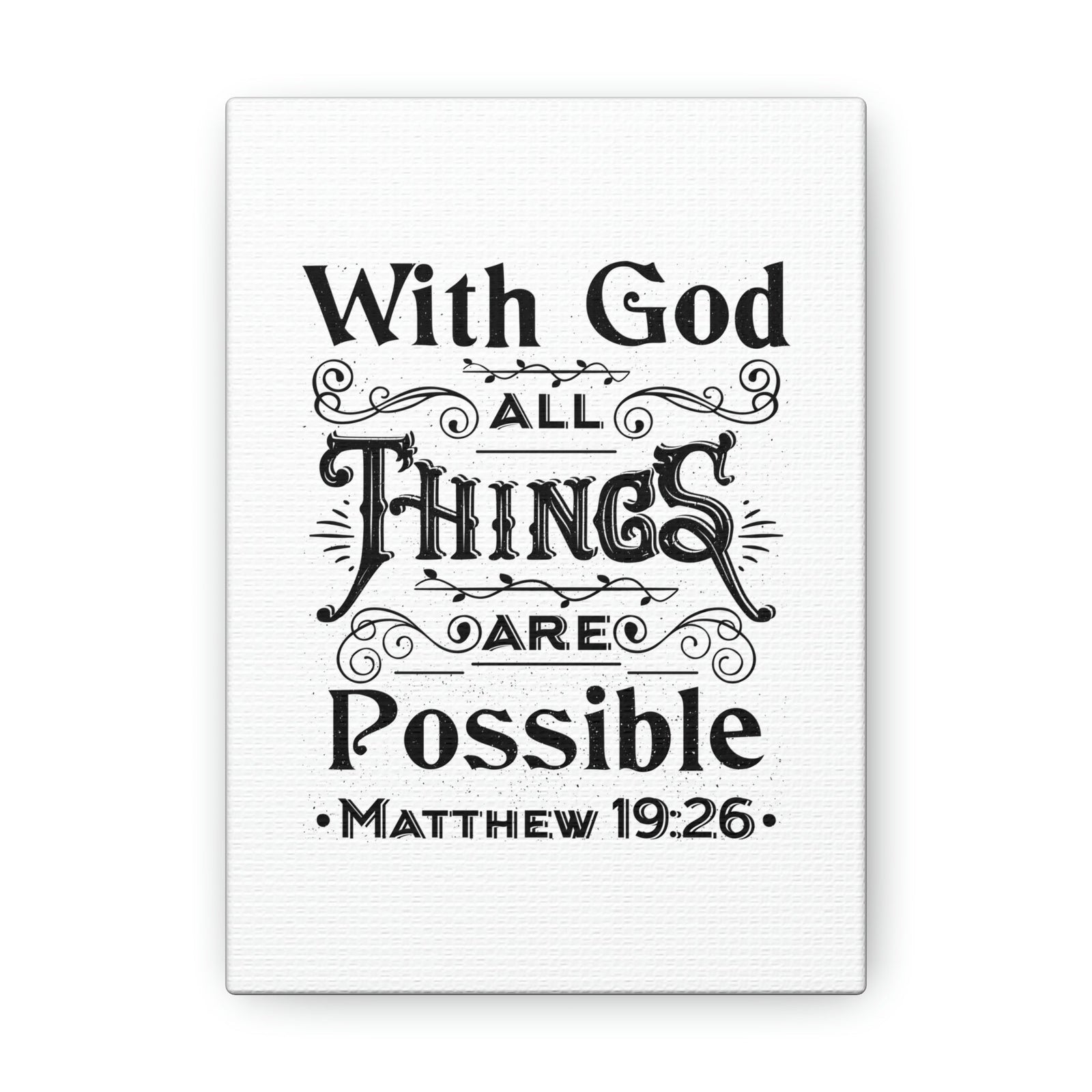 Scripture Canva Things Are Possible Matthew 19:26 Christian Wall Art Bible Verse Print Ready To Hang Unframed-Express Your Love Gifts