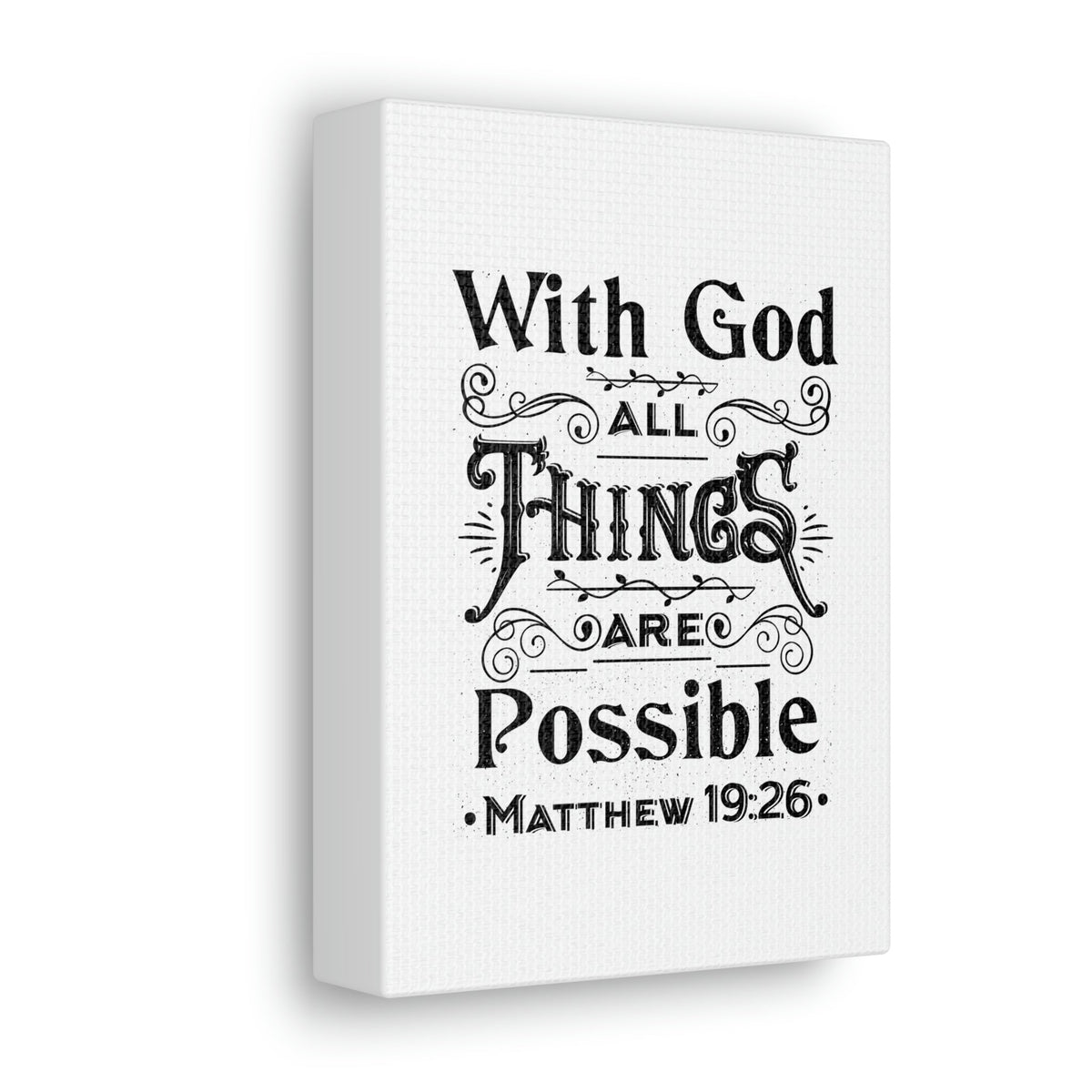 Scripture Canva Things Are Possible Matthew 19:26 Christian Wall Art Bible Verse Print Ready To Hang Unframed-Express Your Love Gifts