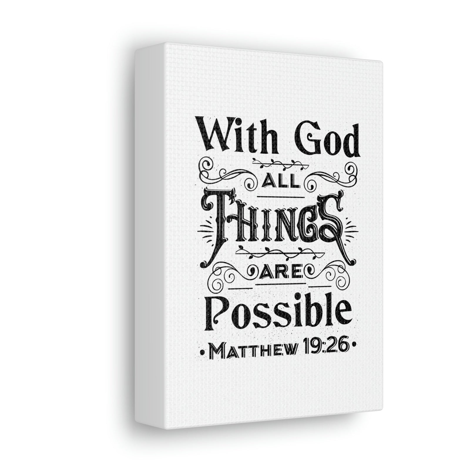 Scripture Canva Things Are Possible Matthew 19:26 Christian Wall Art Bible Verse Print Ready To Hang Unframed-Express Your Love Gifts