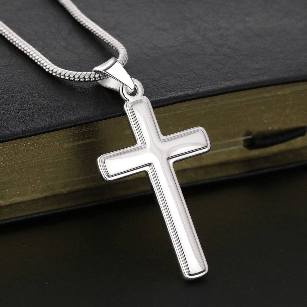 Scripture Card Faith Hebrews 11:1 Cross Card Necklace w Stainless Steel Pendant Religious Gift-Express Your Love Gifts