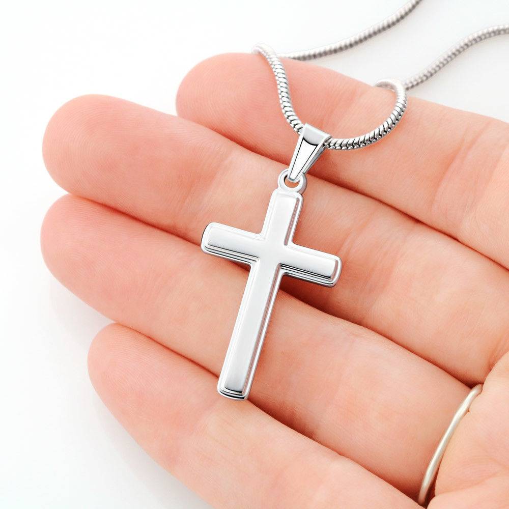 Scripture Card Faith Hope Love Inspirational Cross Card Necklace w Stainless Steel Pendant-Express Your Love Gifts