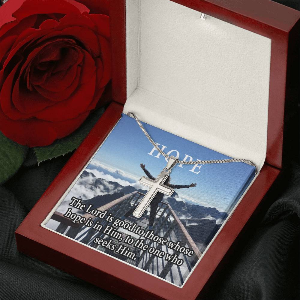Scripture Card Hope Cross Card Necklace w Stainless Steel Pendant Religious Gift-Express Your Love Gifts