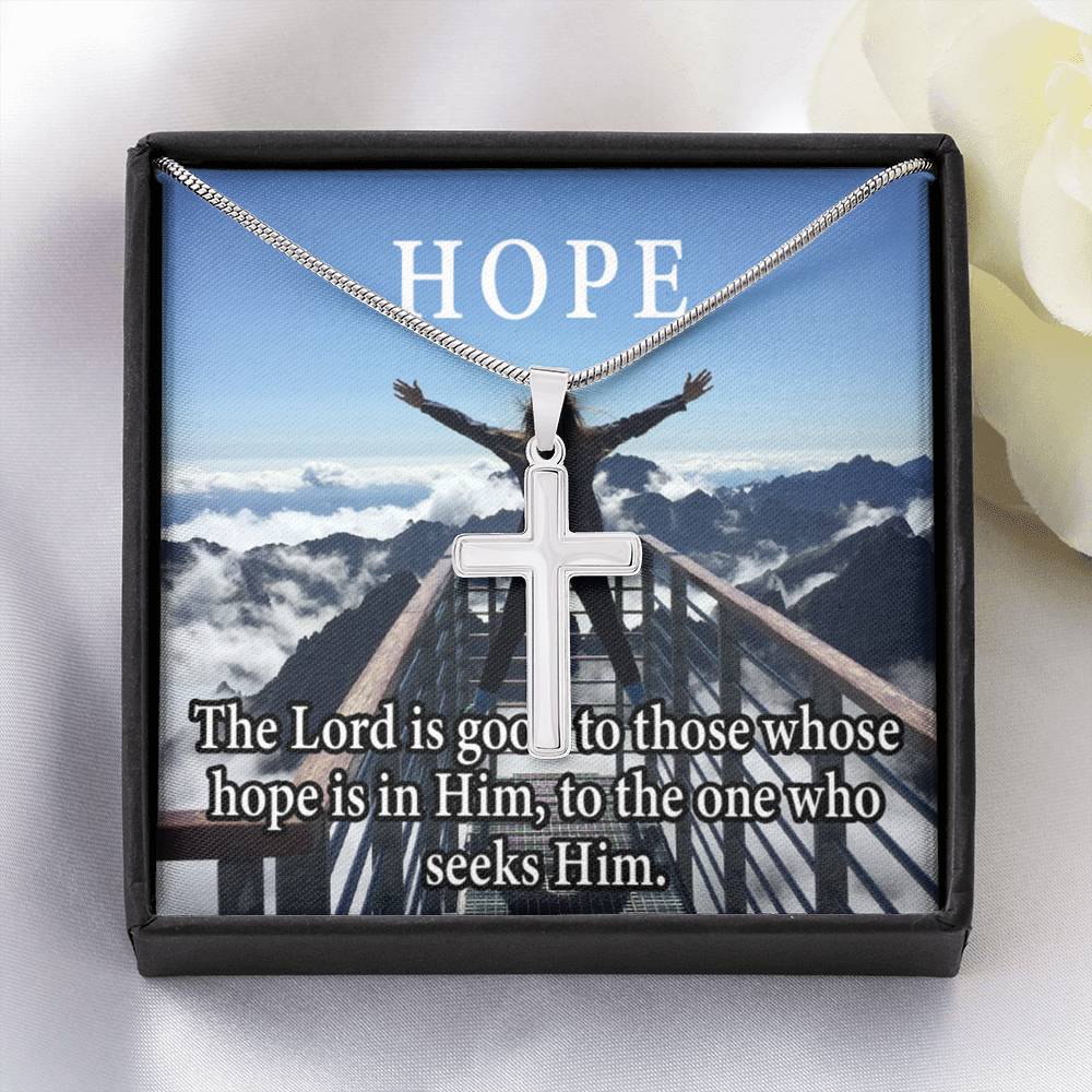 Scripture Card Hope Cross Card Necklace w Stainless Steel Pendant Religious Gift-Express Your Love Gifts