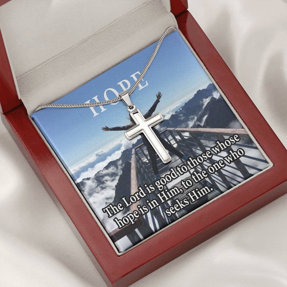Scripture Card Hope Cross Card Necklace w Stainless Steel Pendant Religious Gift-Express Your Love Gifts