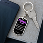 Scripture Necklace Faith Defined Hebrews Purple Swivel Keychain Dog Tag Stainless Steel or 18k Gold-Express Your Love Gifts