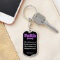 Scripture Necklace Faith Defined Hebrews Purple Swivel Keychain Dog Tag Stainless Steel or 18k Gold-Express Your Love Gifts