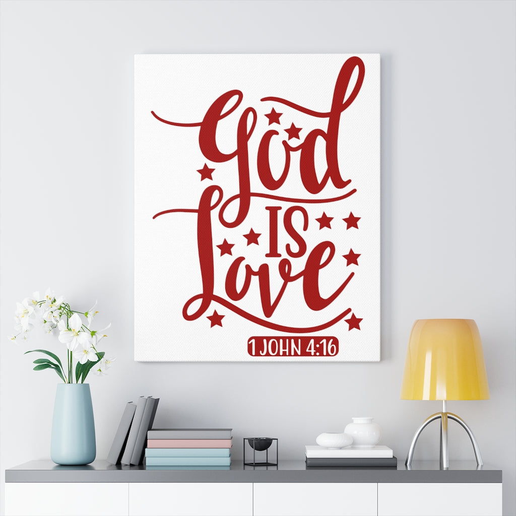Scripture Walls 1 John 4:16 God Is Love Bible Verse Canvas Christian Wall Art Ready to Hang Unframed-Express Your Love Gifts