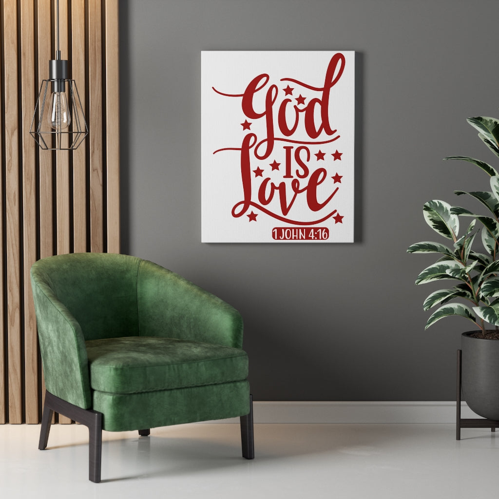 Scripture Walls 1 John 4:16 God Is Love Bible Verse Canvas Christian Wall Art Ready to Hang Unframed-Express Your Love Gifts