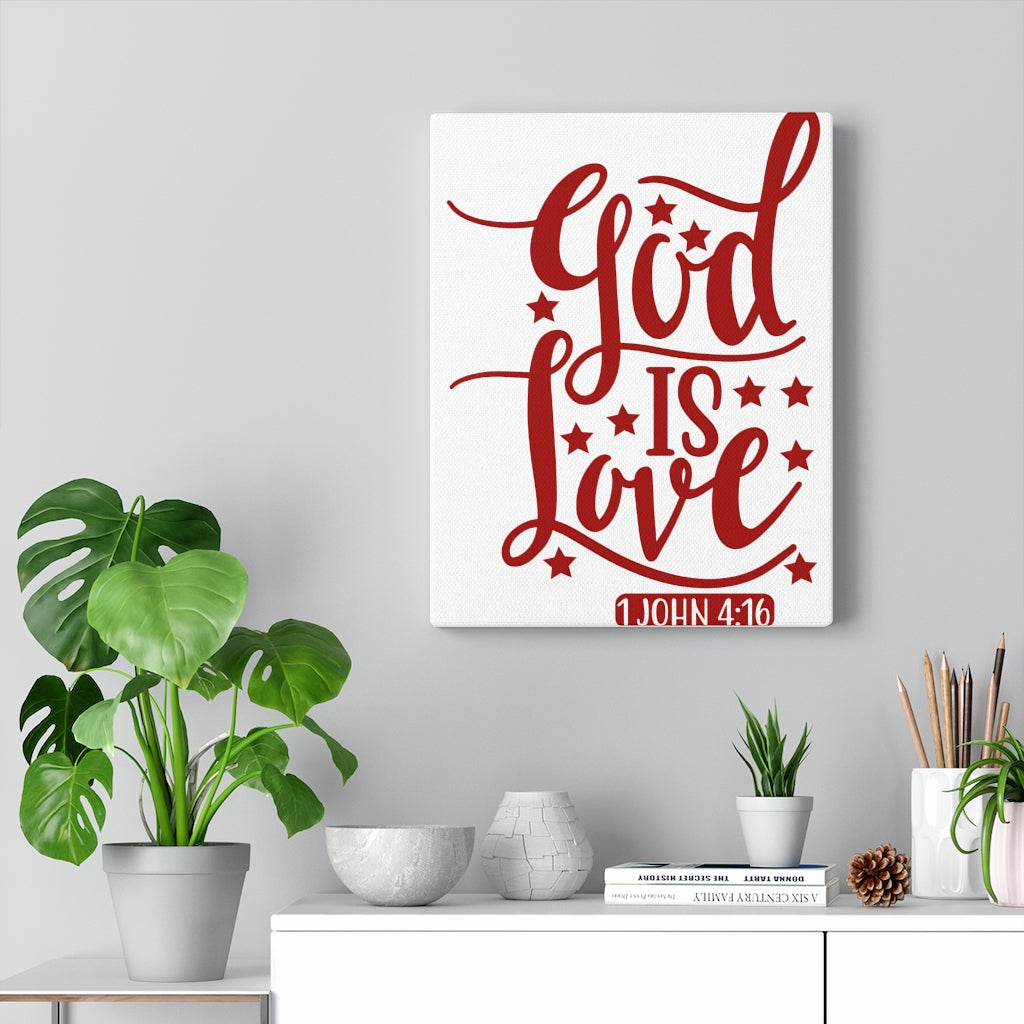 Scripture Walls 1 John 4:16 God Is Love Bible Verse Canvas Christian Wall Art Ready to Hang Unframed-Express Your Love Gifts