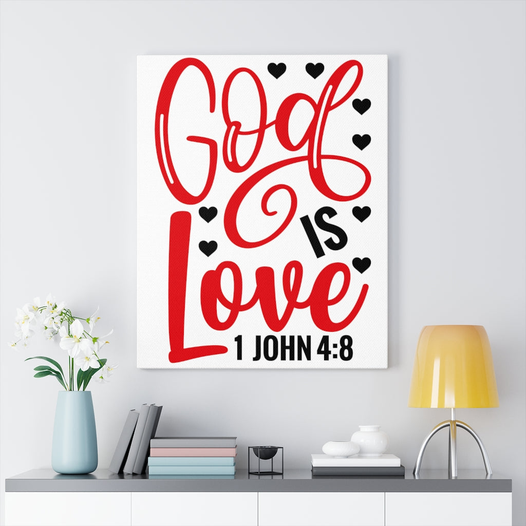 Scripture Walls 1 John 4:8 God Is Love Bible Verse Canvas Christian Wall Art Ready to Hang Unframed-Express Your Love Gifts