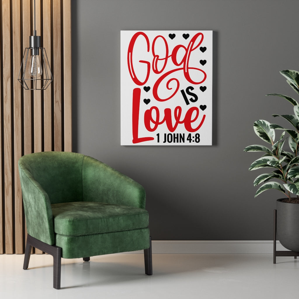 Scripture Walls 1 John 4:8 God Is Love Bible Verse Canvas Christian Wall Art Ready to Hang Unframed-Express Your Love Gifts