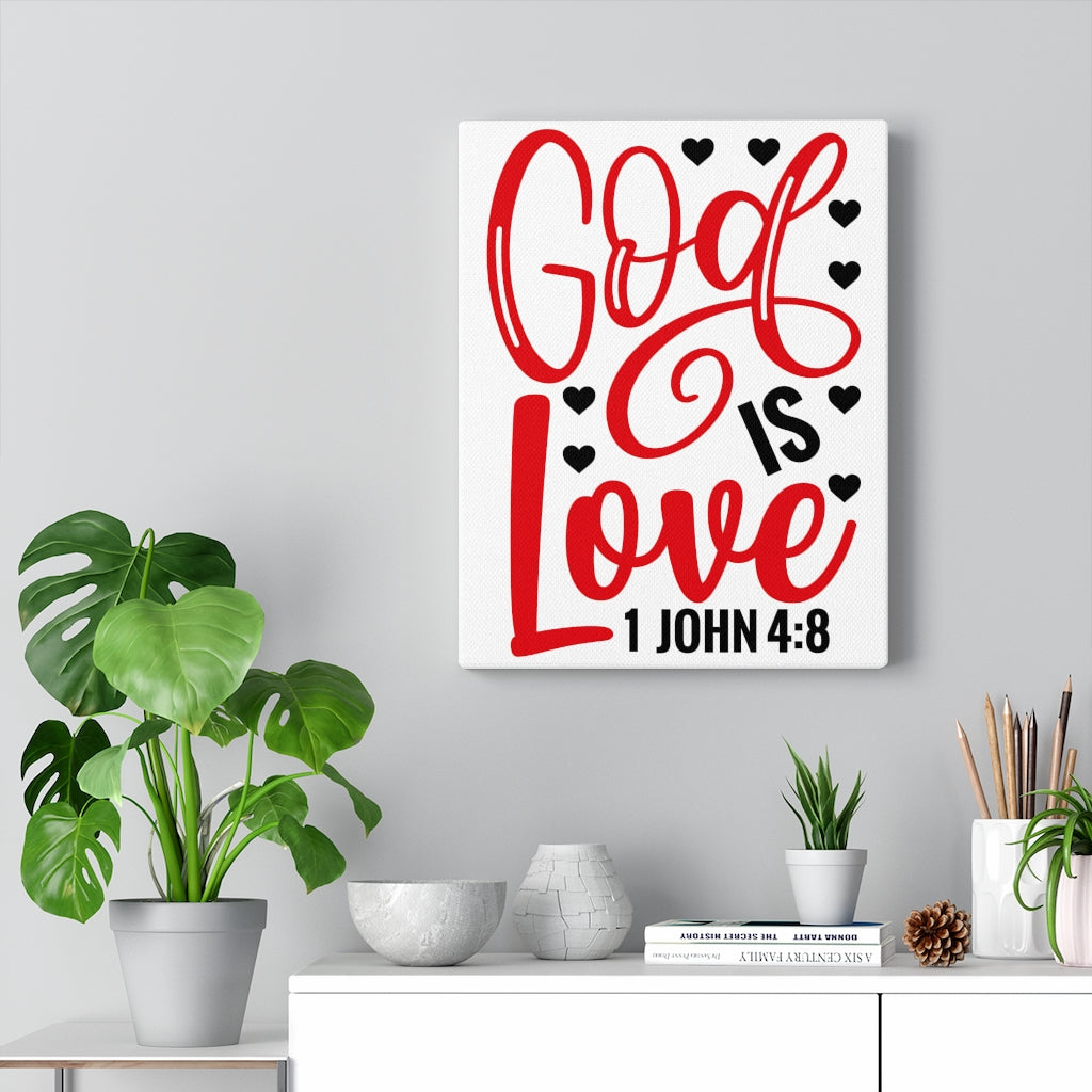 Scripture Walls 1 John 4:8 God Is Love Bible Verse Canvas Christian Wall Art Ready to Hang Unframed-Express Your Love Gifts