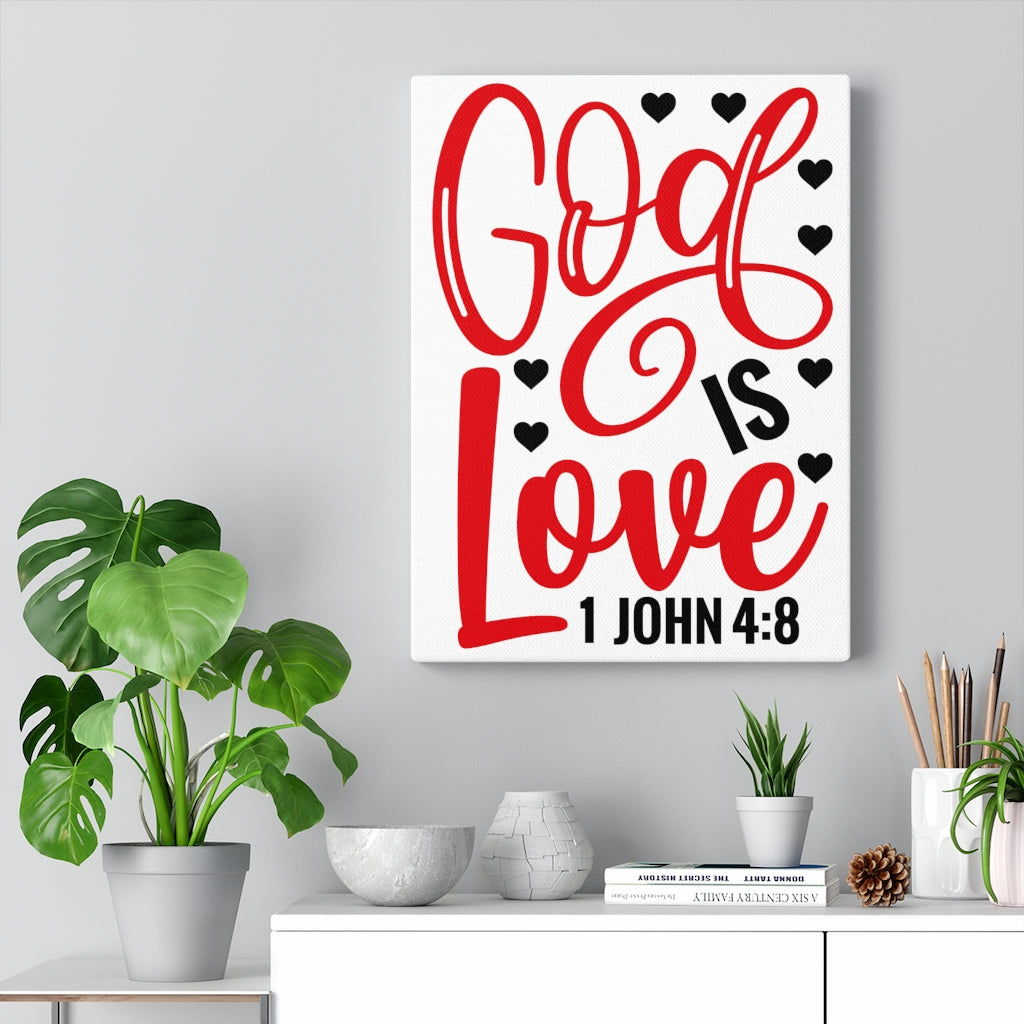 Scripture Walls 1 John 4:8 God Is Love Bible Verse Canvas Christian Wall Art Ready to Hang Unframed-Express Your Love Gifts