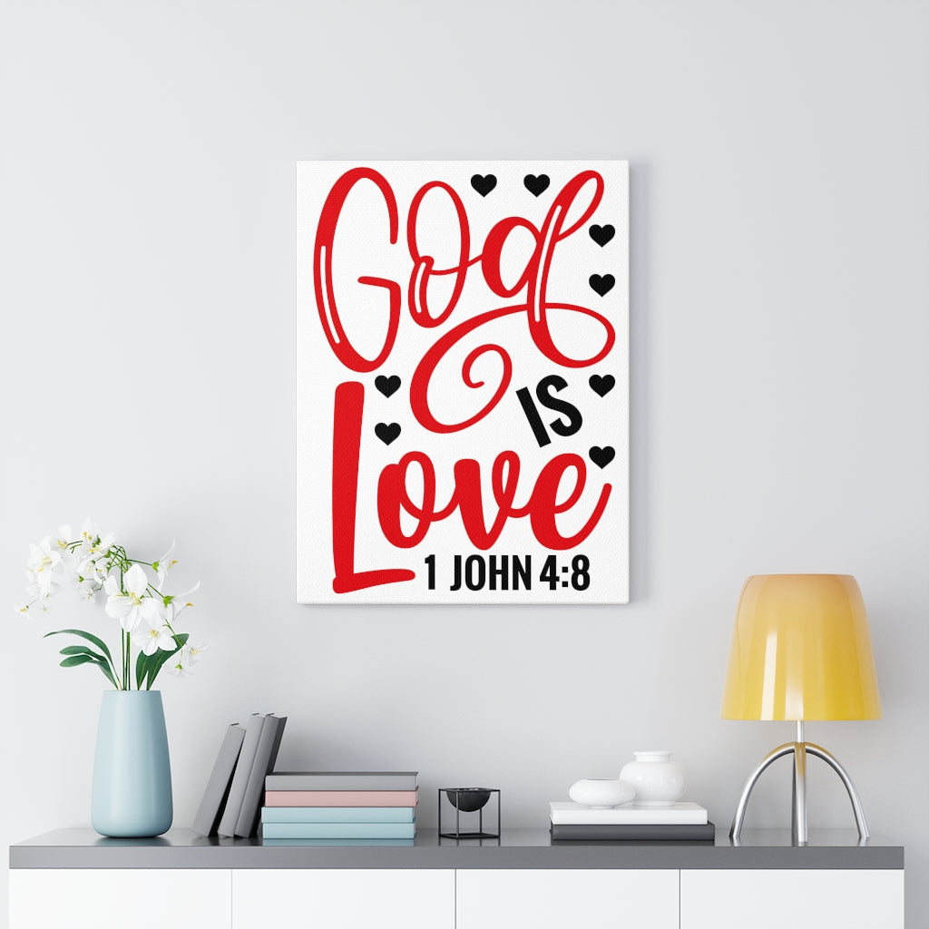 Scripture Walls 1 John 4:8 God Is Love Bible Verse Canvas Christian Wall Art Ready to Hang Unframed-Express Your Love Gifts