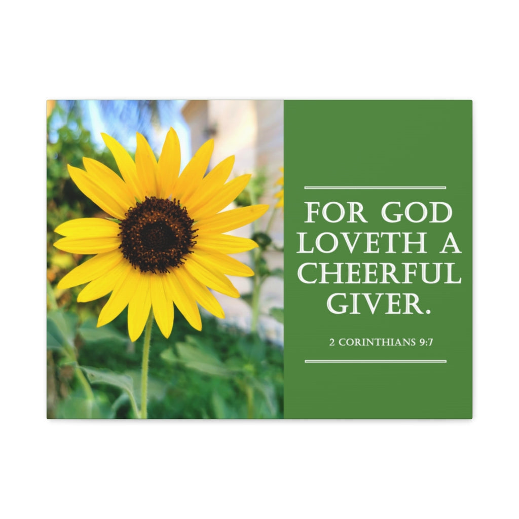 Scripture Walls A Cheerful Giver 2 Corinthians 9:7 Bible Verse Canvas Christian Wall Art Ready to Hang Unframed-Express Your Love Gifts