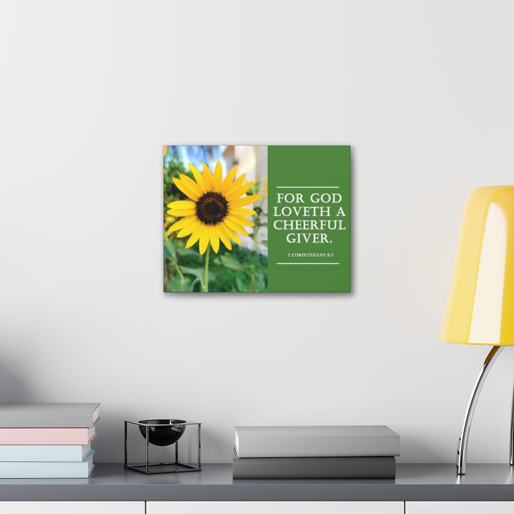 Scripture Walls A Cheerful Giver 2 Corinthians 9:7 Bible Verse Canvas Christian Wall Art Ready to Hang Unframed-Express Your Love Gifts