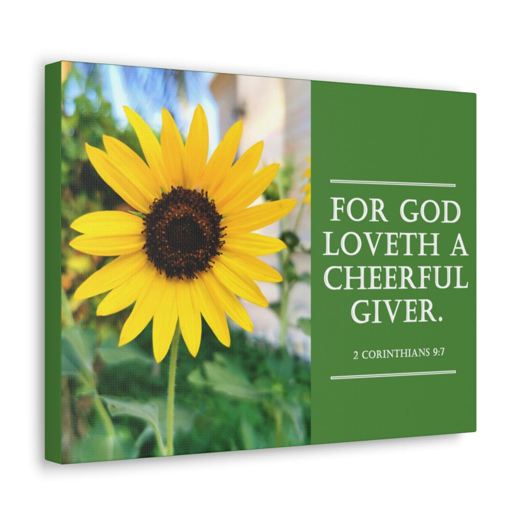 Scripture Walls A Cheerful Giver 2 Corinthians 9:7 Bible Verse Canvas Christian Wall Art Ready to Hang Unframed-Express Your Love Gifts