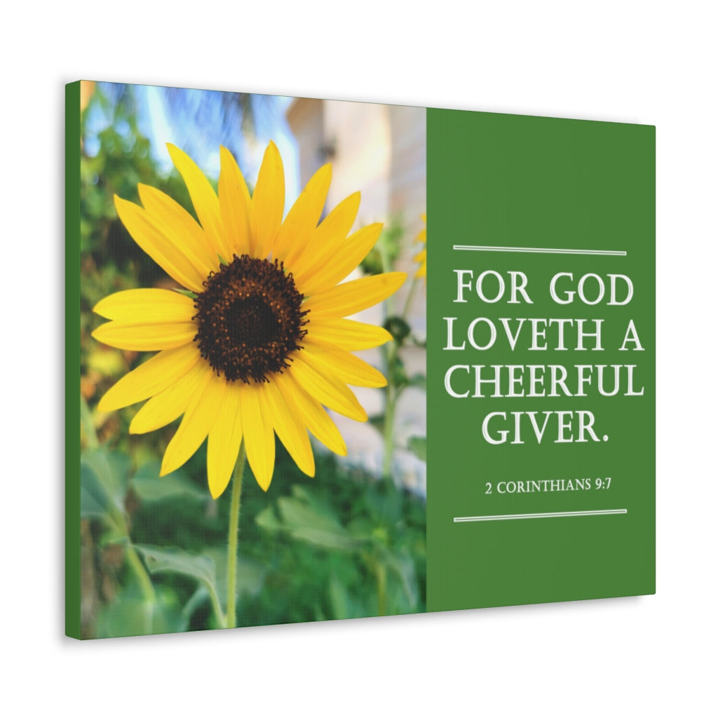 Scripture Walls A Cheerful Giver 2 Corinthians 9:7 Bible Verse Canvas Christian Wall Art Ready to Hang Unframed-Express Your Love Gifts