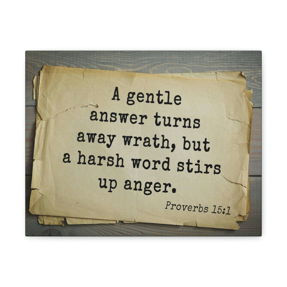 Scripture Walls A Gentle Answer Proverbs 15:1 Bible Verse Canvas Christian Wall Art Bible Verse Print Ready To Hang Unframed-Express Your Love Gifts
