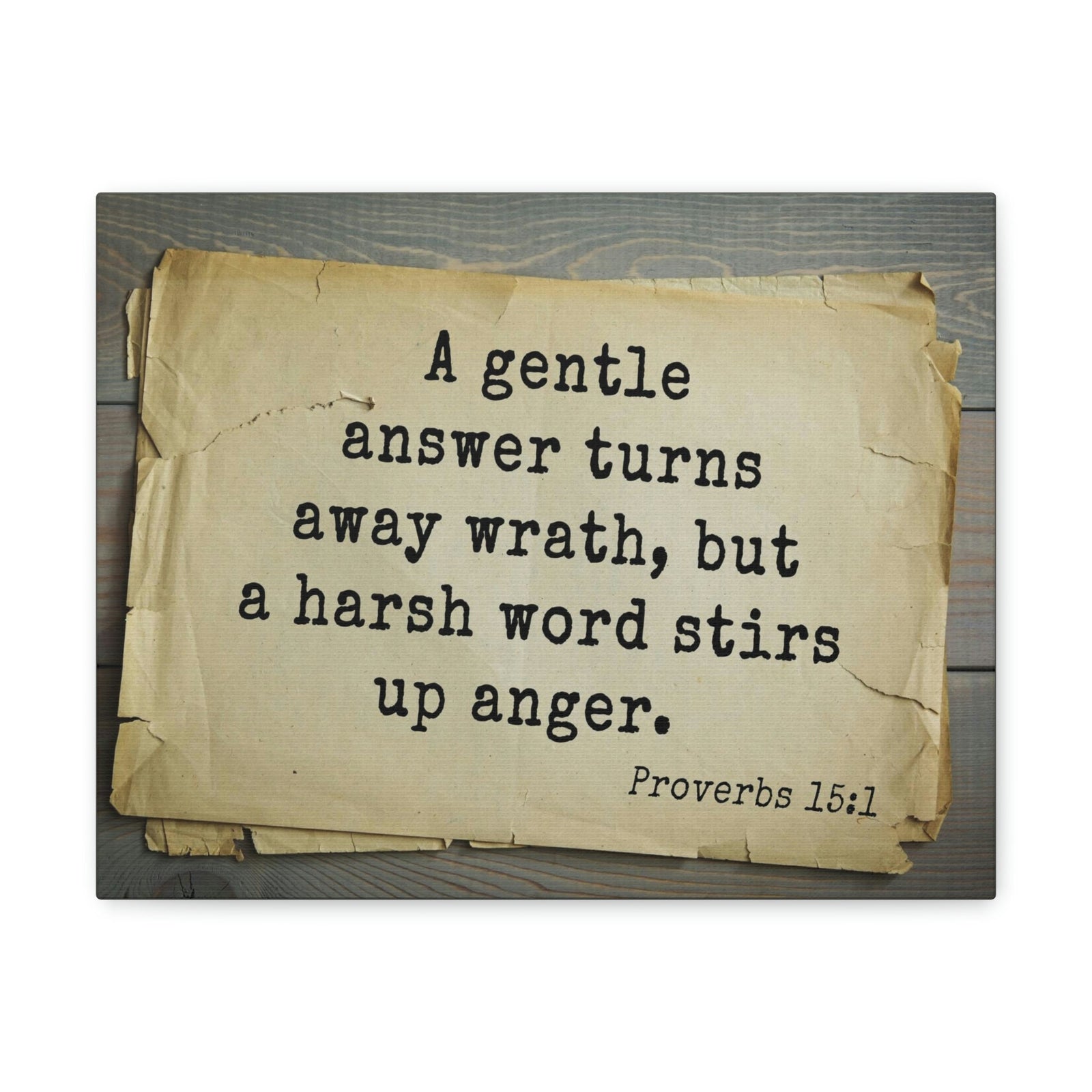 Scripture Walls A Gentle Answer Proverbs 15:1 Bible Verse Canvas Christian Wall Art Bible Verse Print Ready To Hang Unframed-Express Your Love Gifts