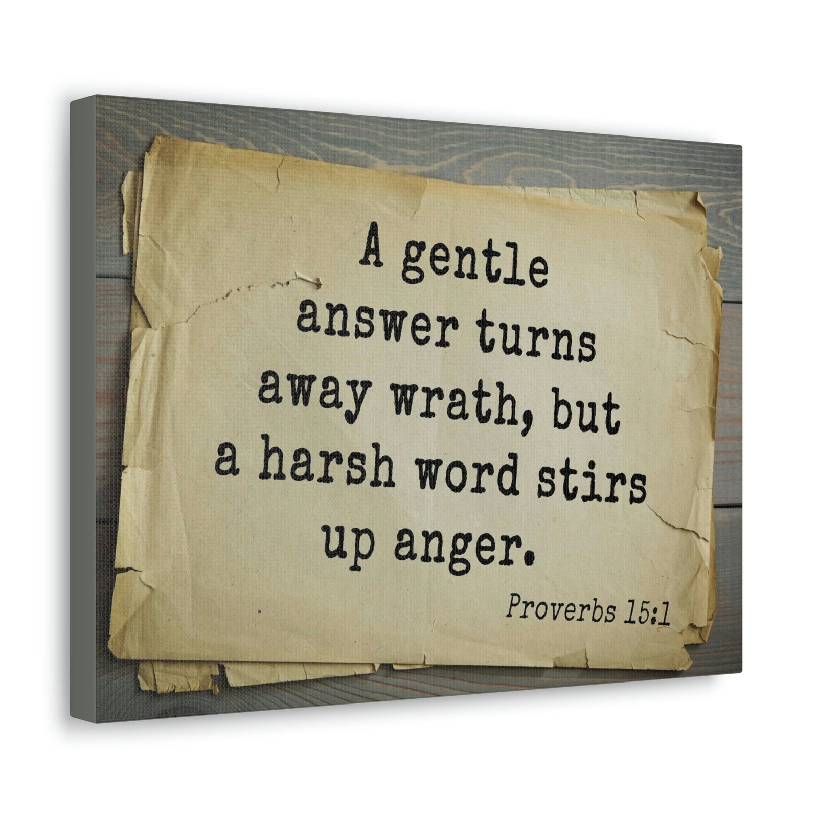 Scripture Walls A Gentle Answer Proverbs 15:1 Bible Verse Canvas Christian Wall Art Bible Verse Print Ready To Hang Unframed-Express Your Love Gifts