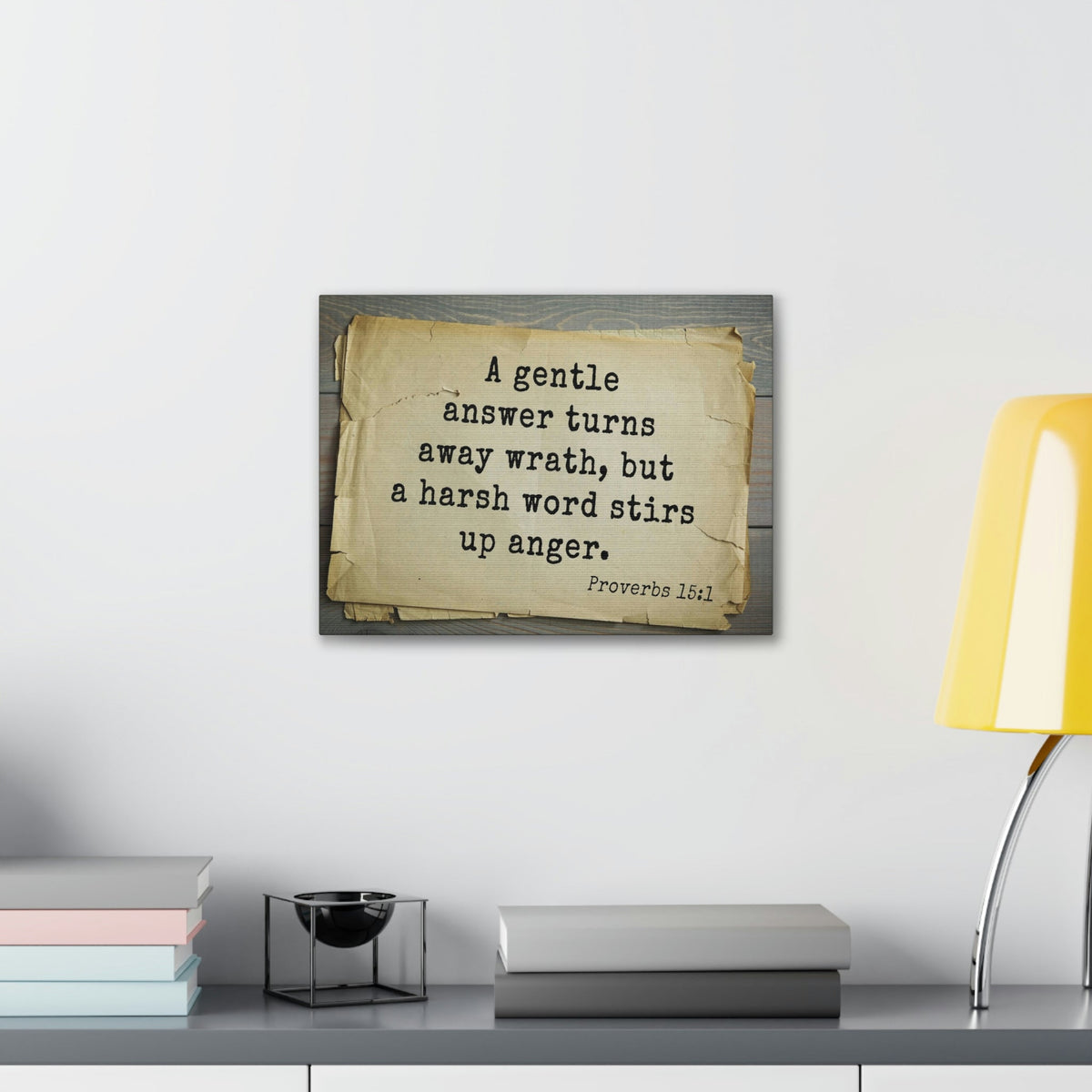 Scripture Walls A Gentle Answer Proverbs 15:1 Bible Verse Canvas Christian Wall Art Bible Verse Print Ready To Hang Unframed-Express Your Love Gifts