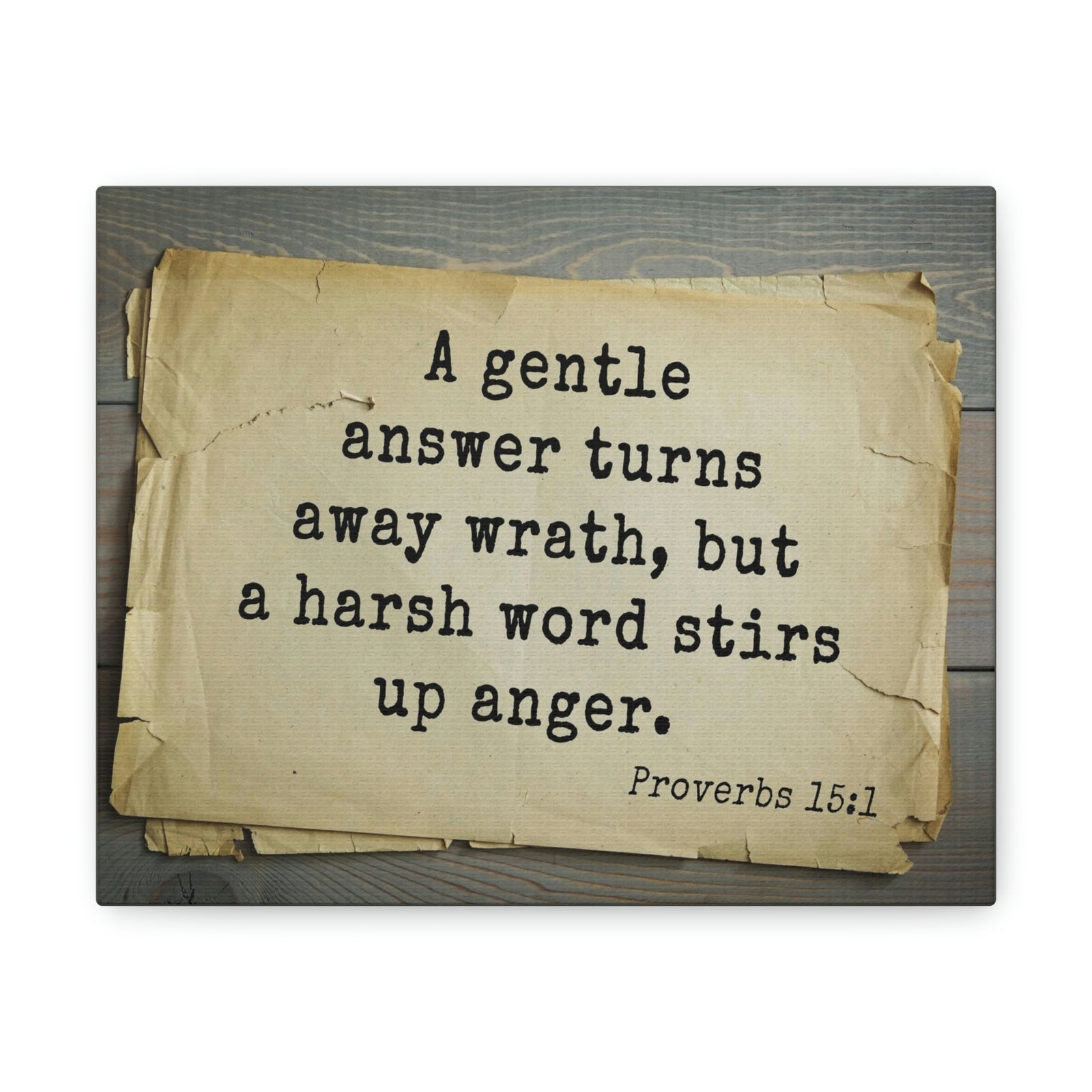 Scripture Walls A Gentle Answer Proverbs 15:1 Bible Verse Canvas Christian Wall Art Bible Verse Print Ready To Hang Unframed-Express Your Love Gifts