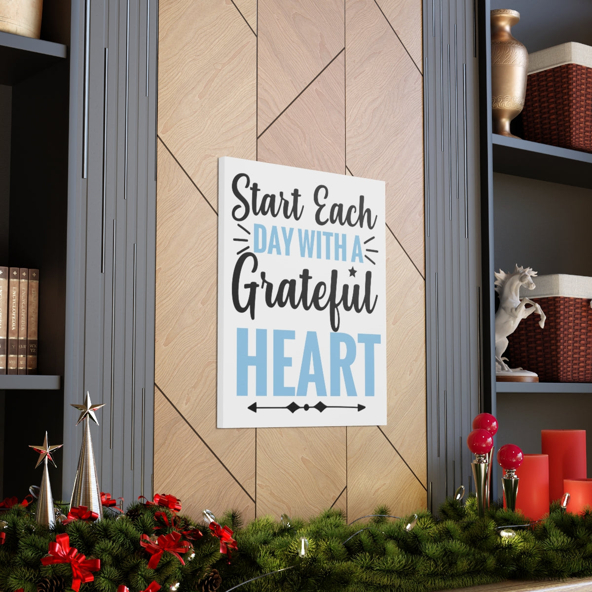 Scripture Walls A Grateful Heart Psalm 107:1 Christian Wall Art Print Ready to Hang Unframed-Express Your Love Gifts