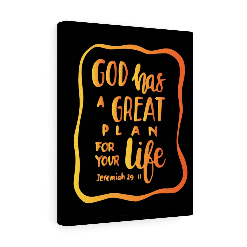Scripture Walls A Great Plan Jeremiah 29:11 Black Bible Verse Canvas Christian Wall Art Ready to Hang Unframed-Express Your Love Gifts