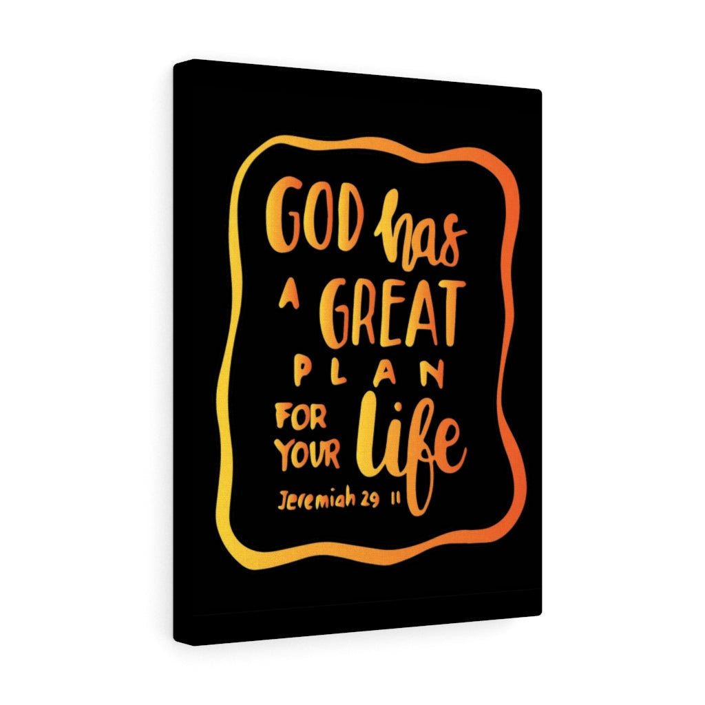 Scripture Walls A Great Plan Jeremiah 29:11 Black Bible Verse Canvas Christian Wall Art Ready to Hang Unframed-Express Your Love Gifts