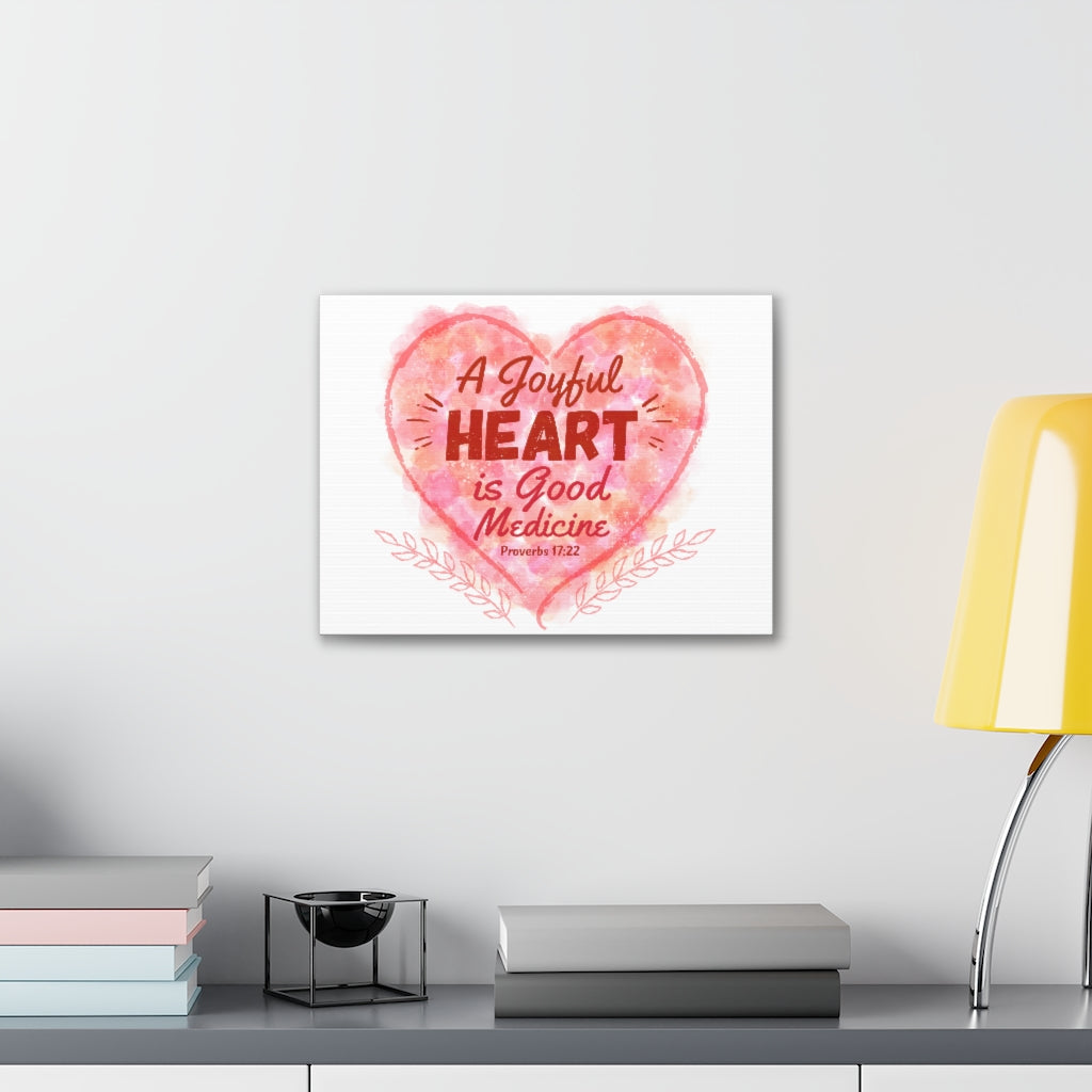Scripture Walls A Joyful Heart Proverbs 17:22 Bible Verse Canvas Christian Wall Art Ready to Hang Unframed-Express Your Love Gifts