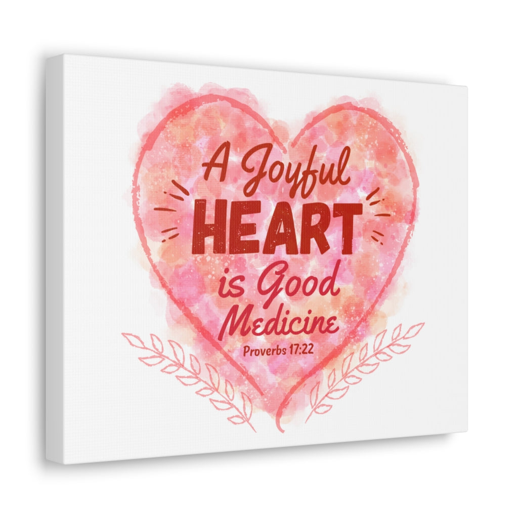 Scripture Walls A Joyful Heart Proverbs 17:22 Bible Verse Canvas Christian Wall Art Ready to Hang Unframed-Express Your Love Gifts