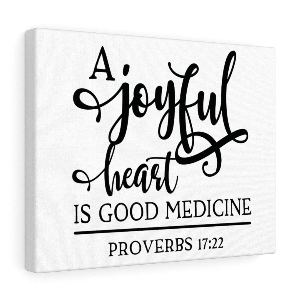 Scripture Walls A Joyful Heart Proverbs 17:22 Simple Bible Verse Canvas Christian Wall Art Ready to Hang Unframed-Express Your Love Gifts