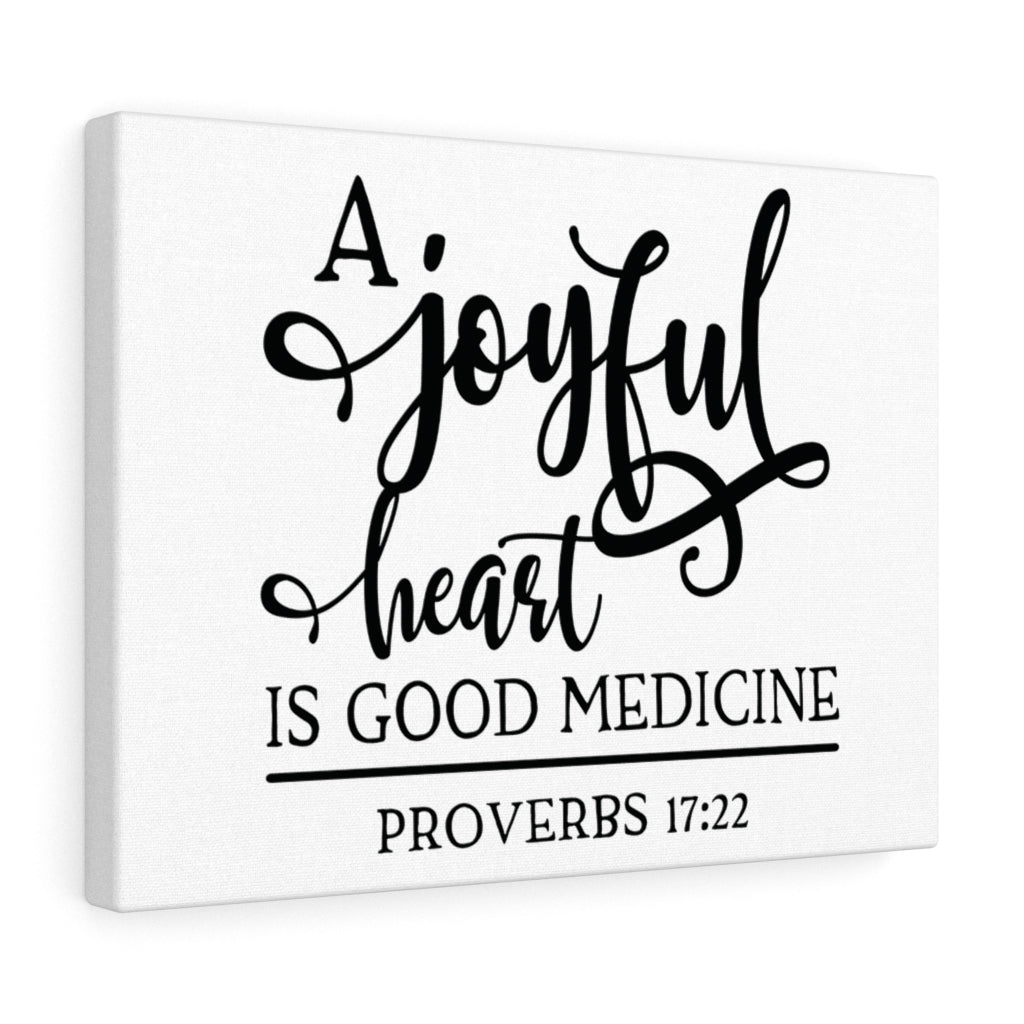 Scripture Walls A Joyful Heart Proverbs 17:22 Simple Bible Verse Canvas Christian Wall Art Ready to Hang Unframed-Express Your Love Gifts