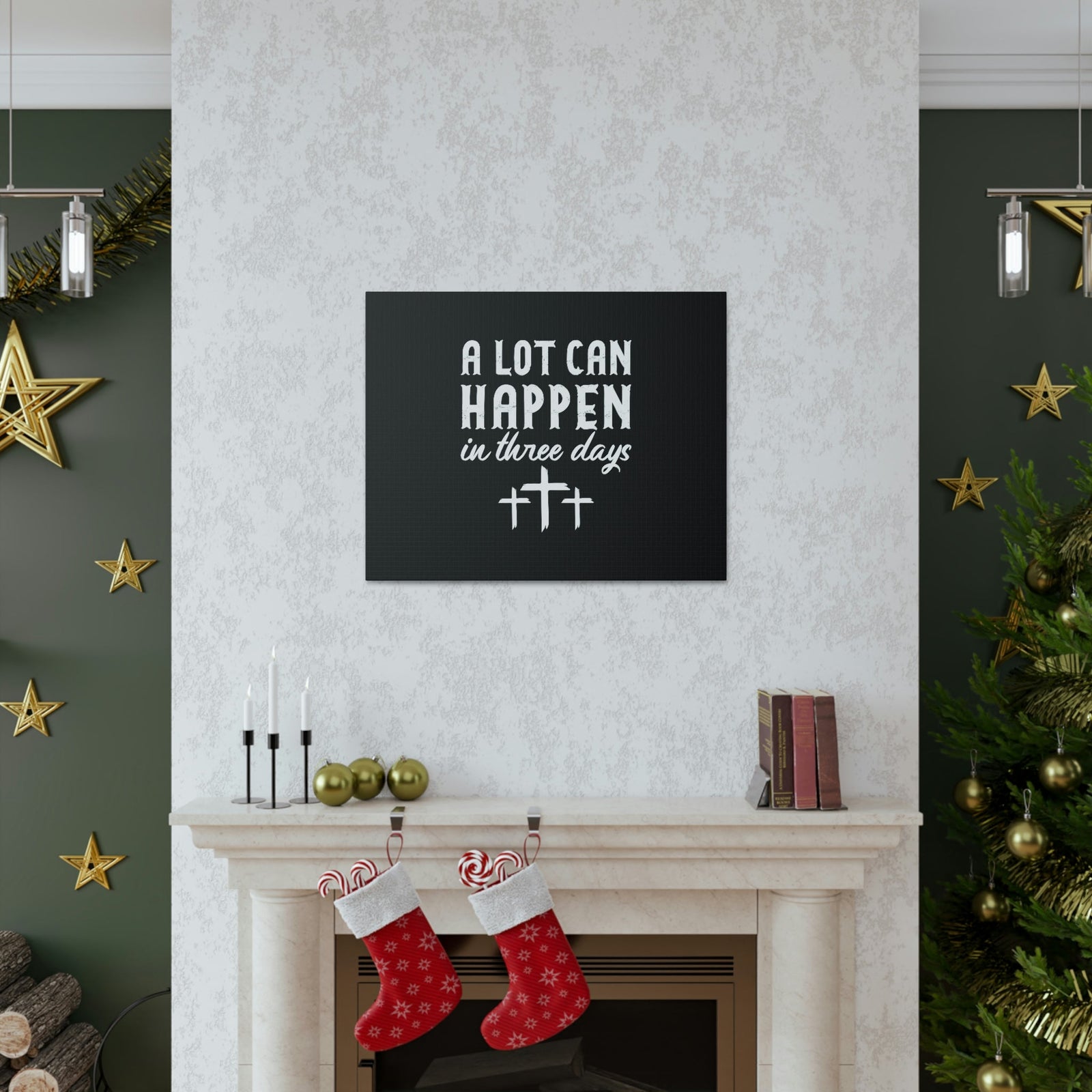 Scripture Walls A Lot Can Happen 2 Timothy 3:7 Cross Christian Wall Art Bible Verse Print Ready to Hang Unframed-Express Your Love Gifts