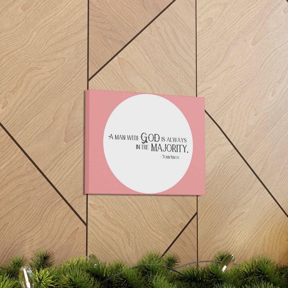 Scripture Walls A Man With God Pink 1 Timothy 6:11 Bible Canvas Christian Wall Art Ready to Hang Unframed-Express Your Love Gifts