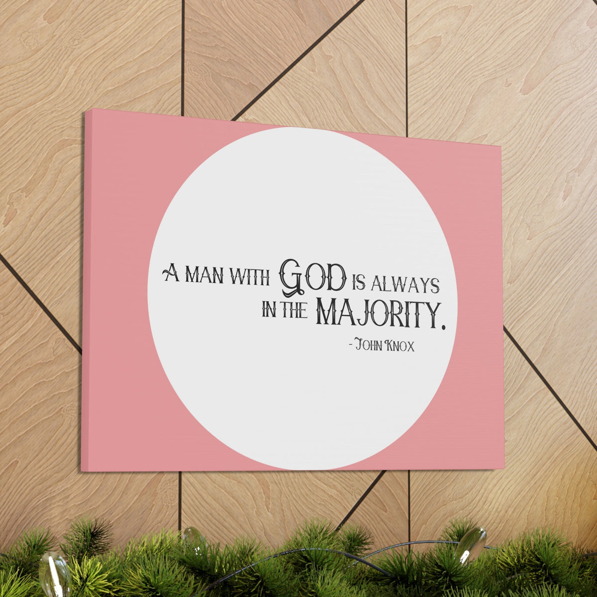 Scripture Walls A Man With God Pink 1 Timothy 6:11 Bible Canvas Christian Wall Art Ready to Hang Unframed-Express Your Love Gifts