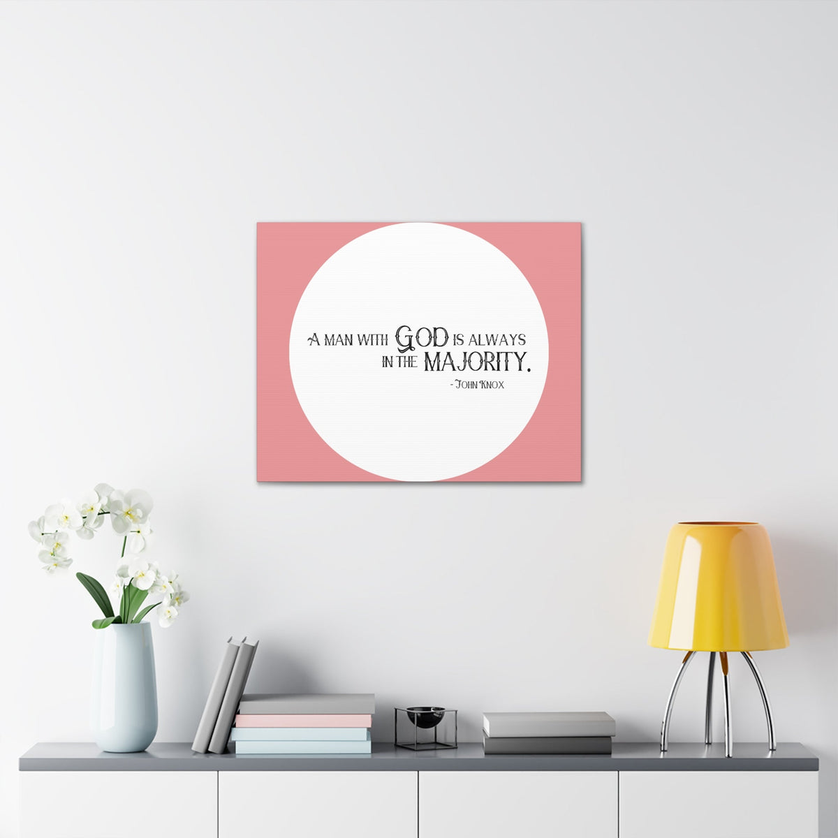 Scripture Walls A Man With God Pink 1 Timothy 6:11 Bible Canvas Christian Wall Art Ready to Hang Unframed-Express Your Love Gifts