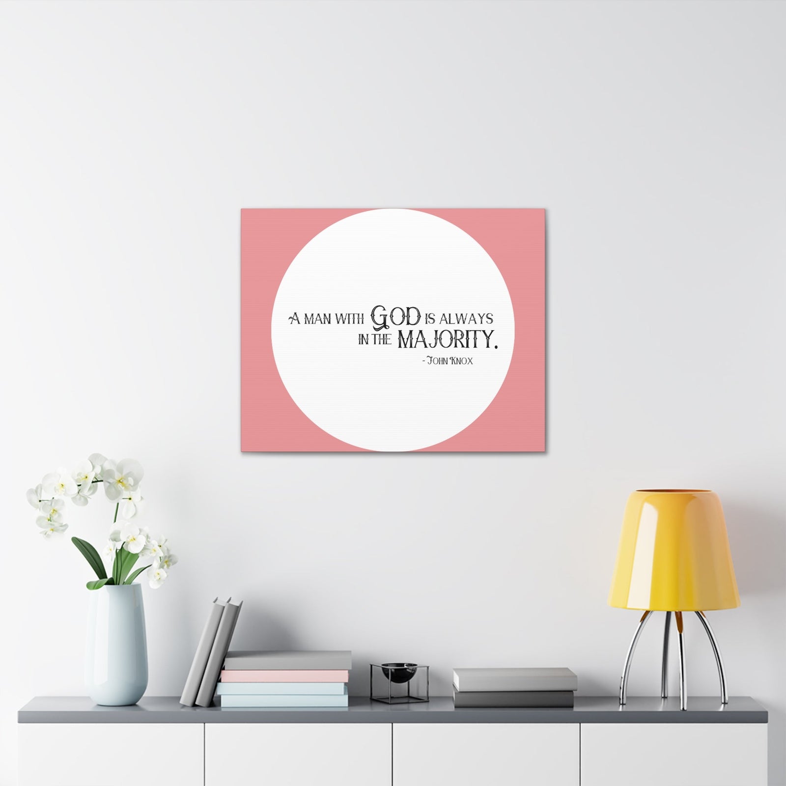 Scripture Walls A Man With God Pink 1 Timothy 6:11 Bible Canvas Christian Wall Art Ready to Hang Unframed-Express Your Love Gifts