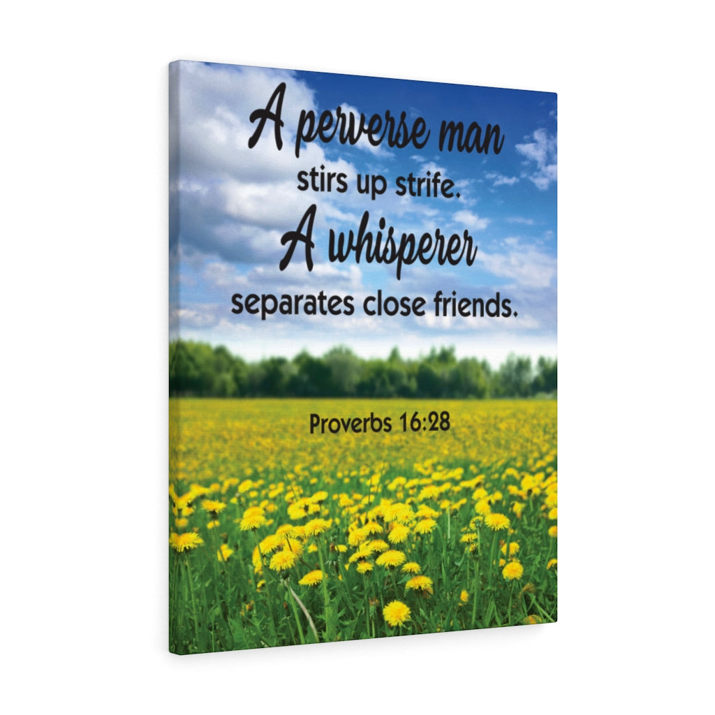 Scripture Walls A Perverse Man Proverbs 16:28 Bible Verse Canvas Christian Wall Art Ready to Hang Unframed-Express Your Love Gifts