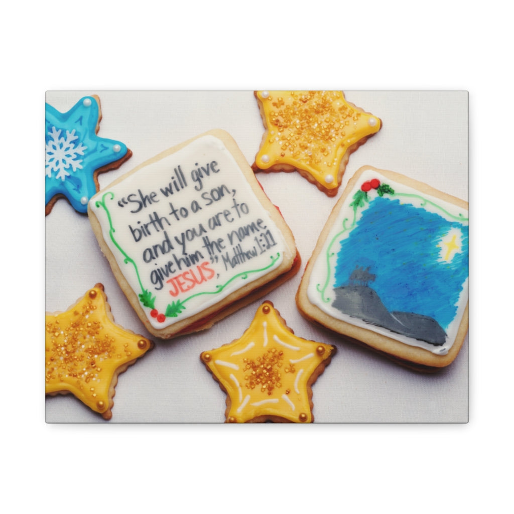 Scripture Walls A Son Matthew 1:21 Bible Verse Canvas Christian Wall Art Ready to Hang Unframed-Express Your Love Gifts