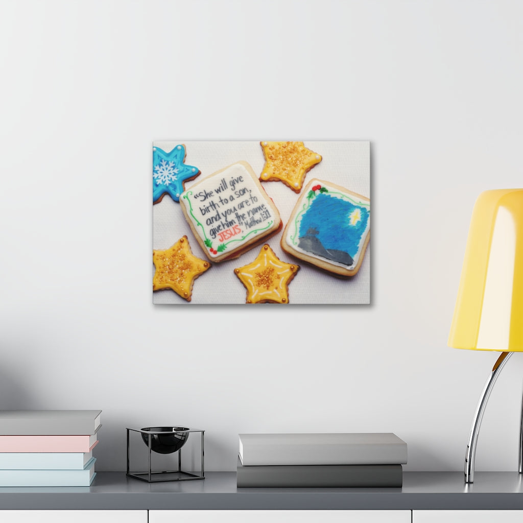 Scripture Walls A Son Matthew 1:21 Bible Verse Canvas Christian Wall Art Ready to Hang Unframed-Express Your Love Gifts