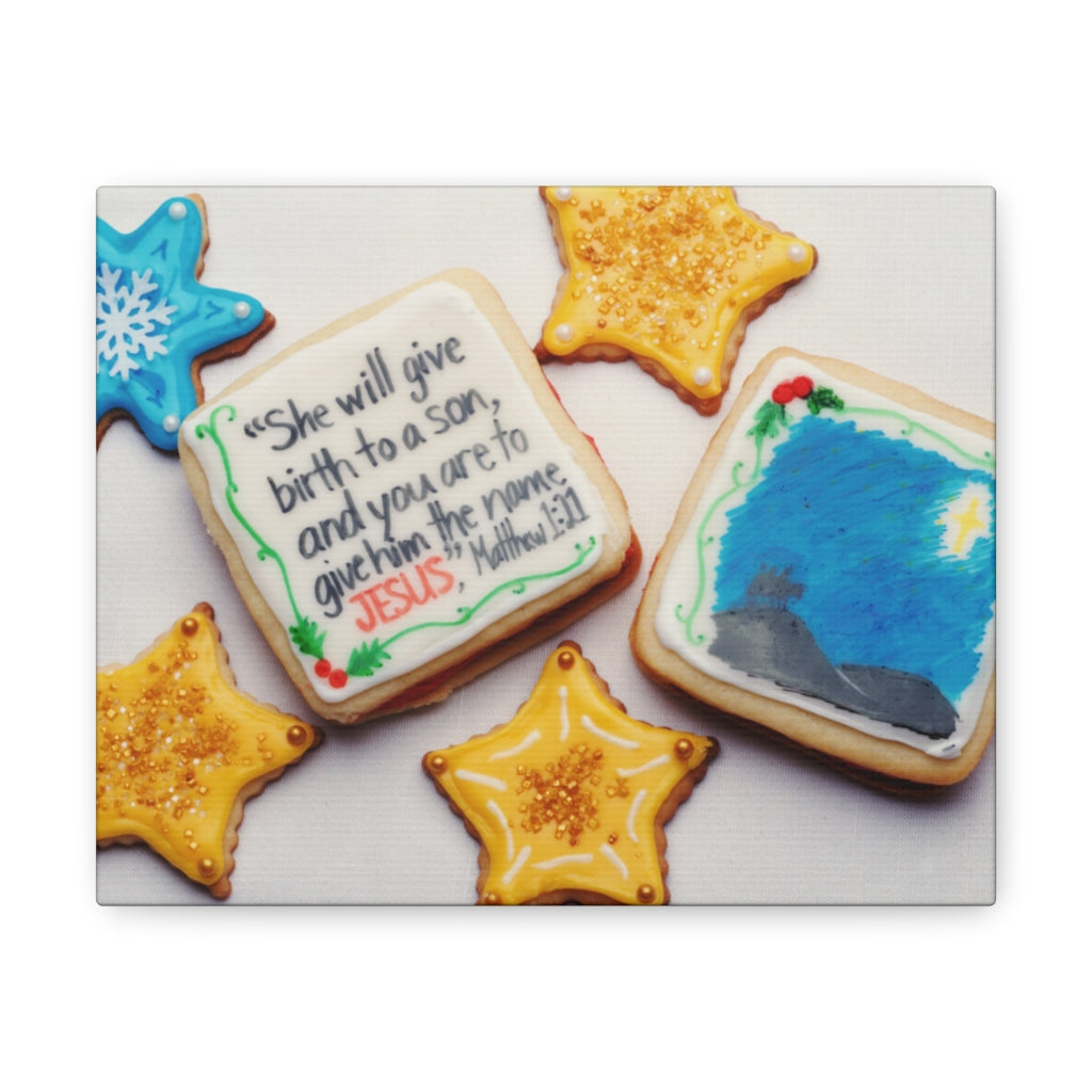 Scripture Walls A Son Matthew 1:21 Bible Verse Canvas Christian Wall Art Ready to Hang Unframed-Express Your Love Gifts