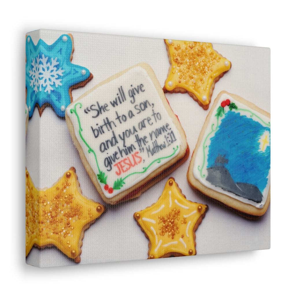 Scripture Walls A Son Matthew 1:21 Bible Verse Canvas Christian Wall Art Ready to Hang Unframed-Express Your Love Gifts