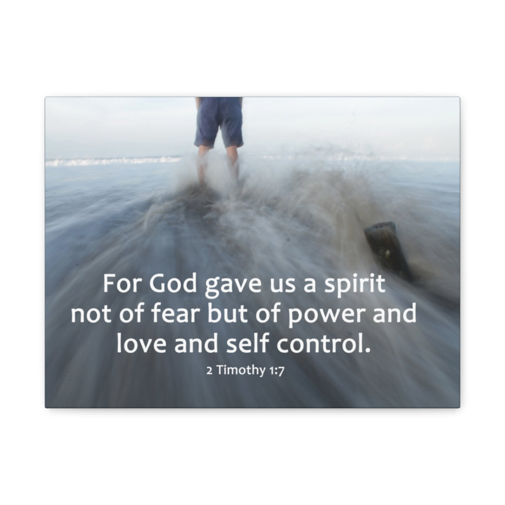 Scripture Walls A Spirit 2 Timothy 1:7 Bible Verse Canvas Christian Wall Art Ready to Hang Unframed-Express Your Love Gifts