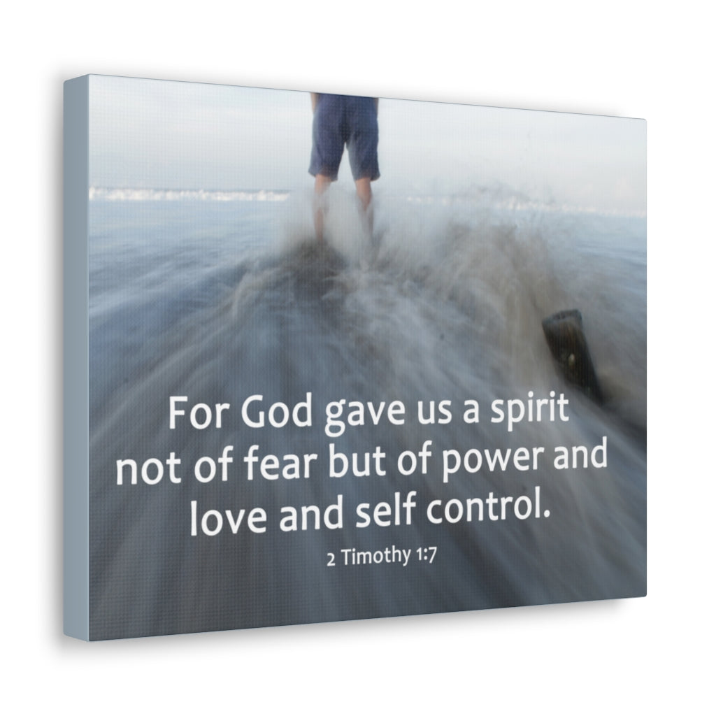 Scripture Walls A Spirit 2 Timothy 1:7 Bible Verse Canvas Christian Wall Art Ready to Hang Unframed-Express Your Love Gifts