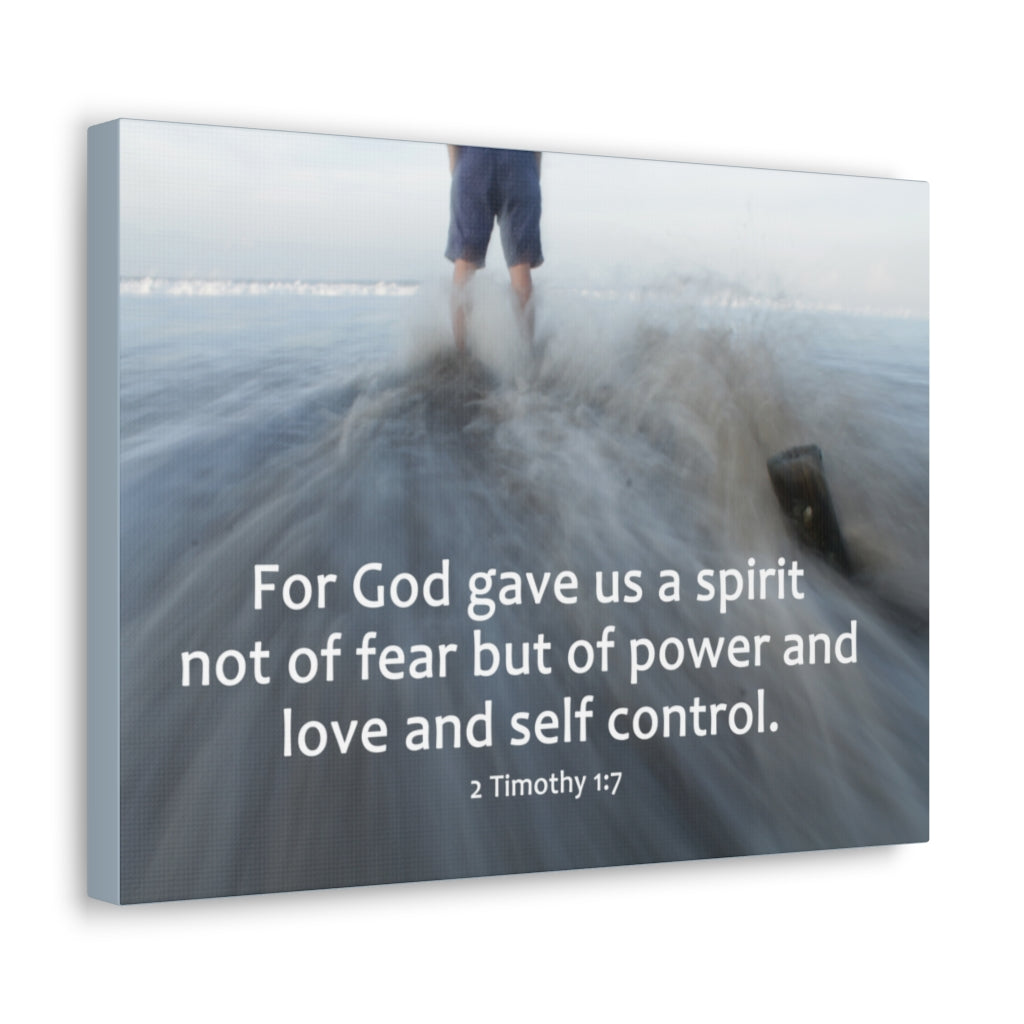 Scripture Walls A Spirit 2 Timothy 1:7 Bible Verse Canvas Christian Wall Art Ready to Hang Unframed-Express Your Love Gifts